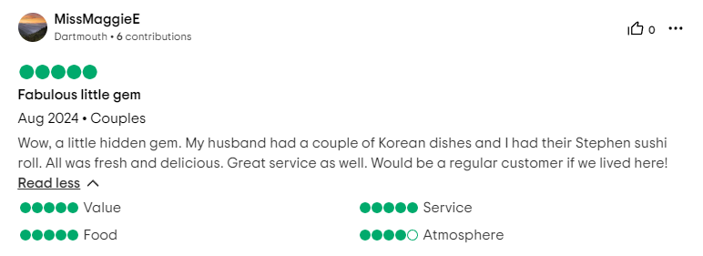 TripAdvisor review by @MissMaggieE